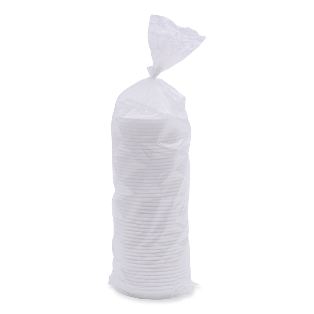 Boardwalk Deerfield Hot Cup Lids, Fits 10 oz to 20 oz Cups, White, Plastic, 50/Pack, 20 Packs/Carton