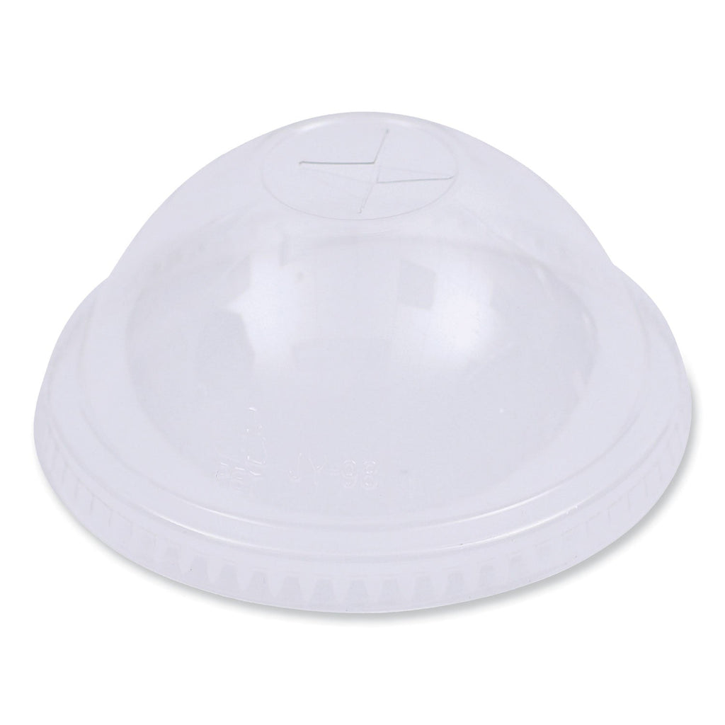 Boardwalk PET Cold Cup Dome Lids, Fits 16 oz to 24 oz Plastic Cups, Clear, 100 Lids/Sleeve, 10 Sleeves/Carton