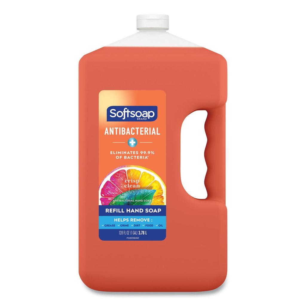 Softsoap Antibacterial Liquid Hand Soap Refill, Crisp Clean, 1 gal Bottle, 4/Carton