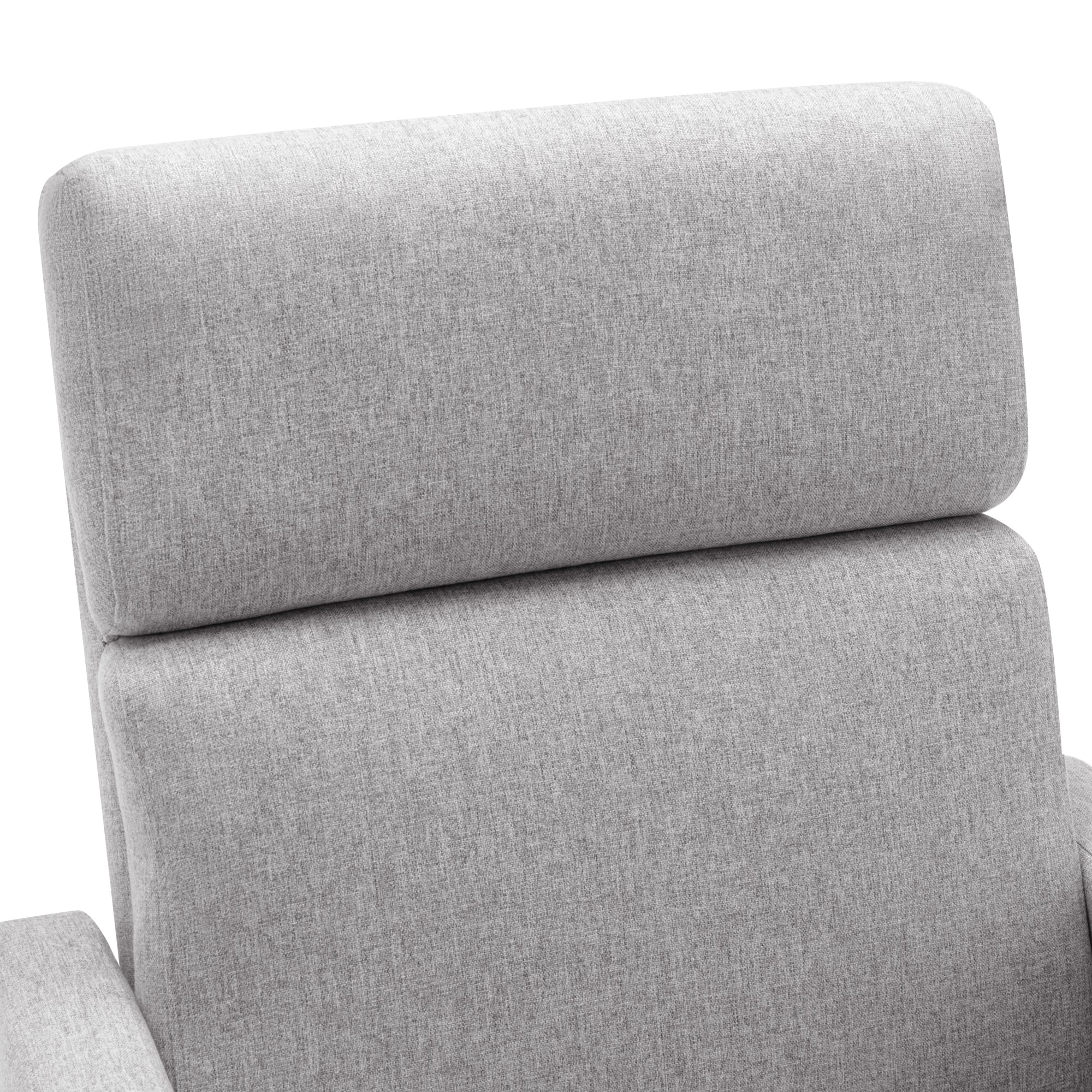 Modern Upholstered Rocker Nursery Chair Plush Seating Glider Swivel Recliner Chair Gray