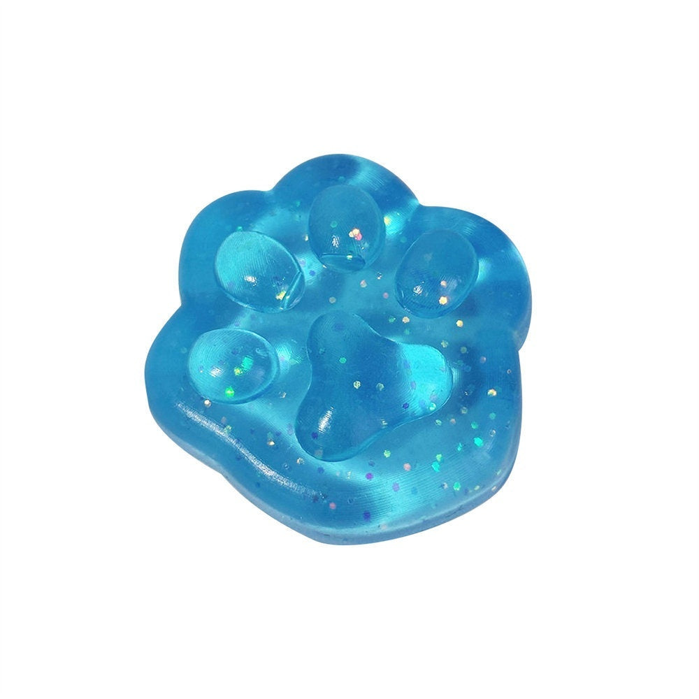 Transparent Glitter Squeeze Toy – Cat’s Paw, Ice Cube & Bream Styles