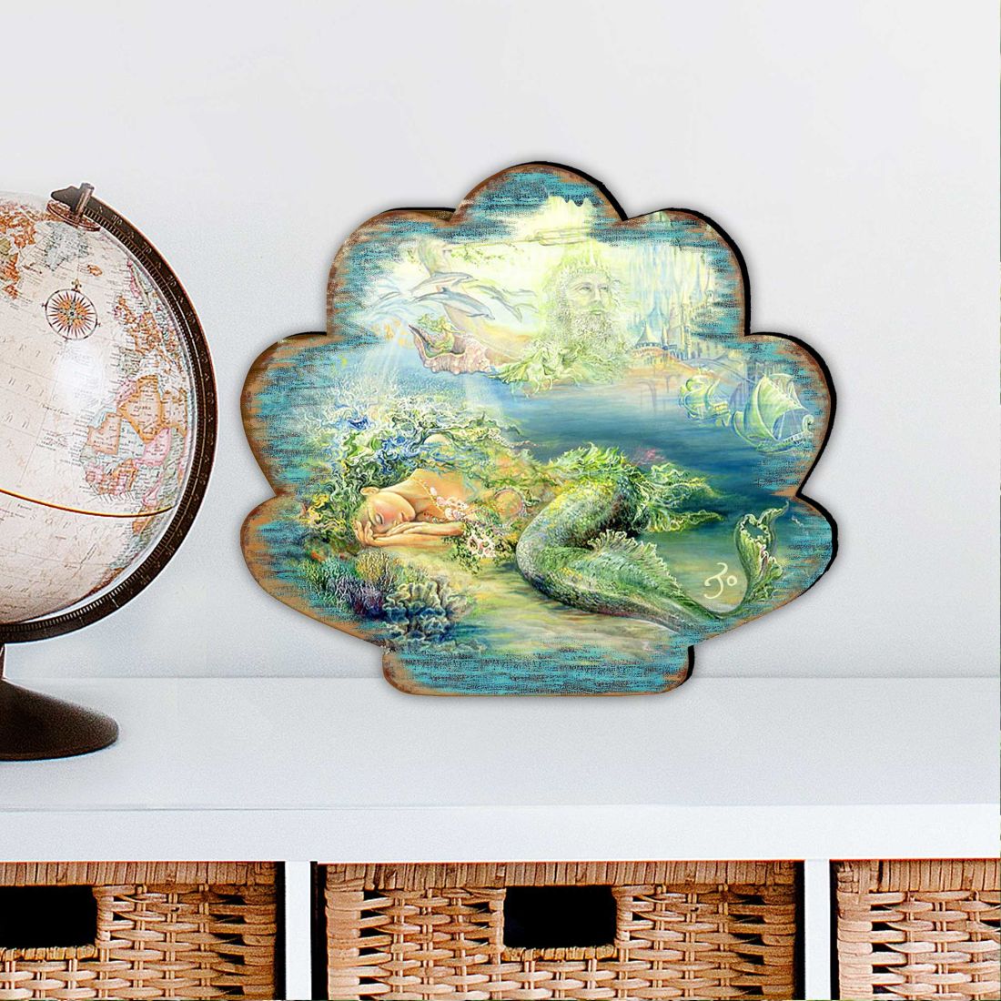 Dreams of Atlantis Coastal Outdoor Décor Large Ornament by Josephine Wall - Coastal Sea-Life Décor - 8472102M-JW