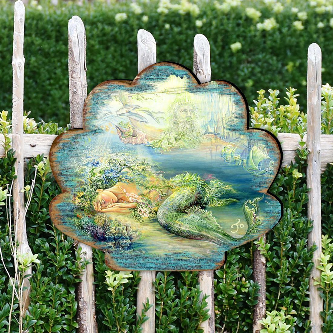 Dreams of Atlantis Coastal Outdoor Décor Large Ornament by Josephine Wall - Coastal Sea-Life Décor - 8472102M-JW