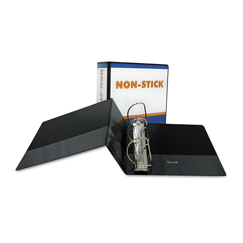 Samsill Nonstick D-Ring View Binder, 3 Rings, 5" Capacity, 11 x 8.5, Black