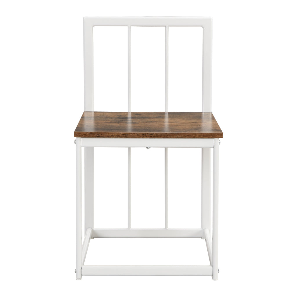 TOPMAX Modern 7-Piece Dining Table Set with Faux Marble Compact 55Inch Kitchen Table Set for 6  White+Cherry