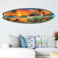 Sunset Beach Camper Surfboard Wall Art – Handcrafted Coastal Decor by G.DeBrekht – Beach House Accent for Indoor & Outdoor – 8490165HS
