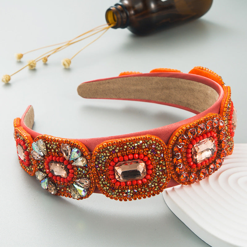 Hair Hoop Fashion New Bright Crystal Baroque Hair Band Hair Cave High Quality Small Fragrance Head Hoop Hair Accessories