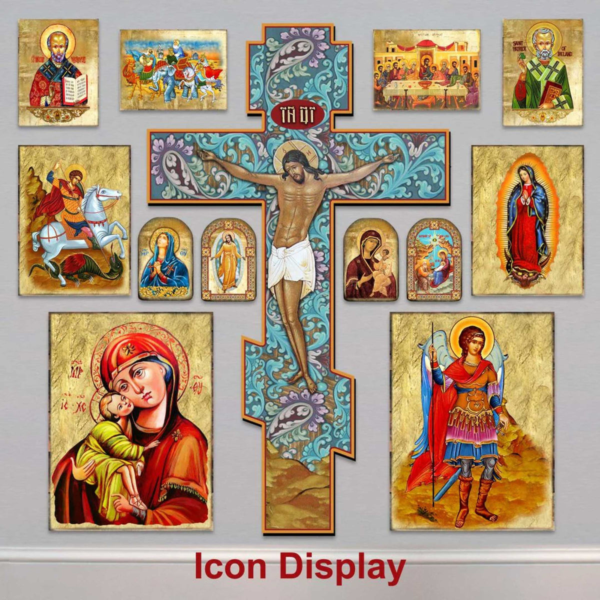 Saint Catherine Icon – Handcrafted Religious Decor | Gold Plated Wooden Christian Wall Hanging - 85068