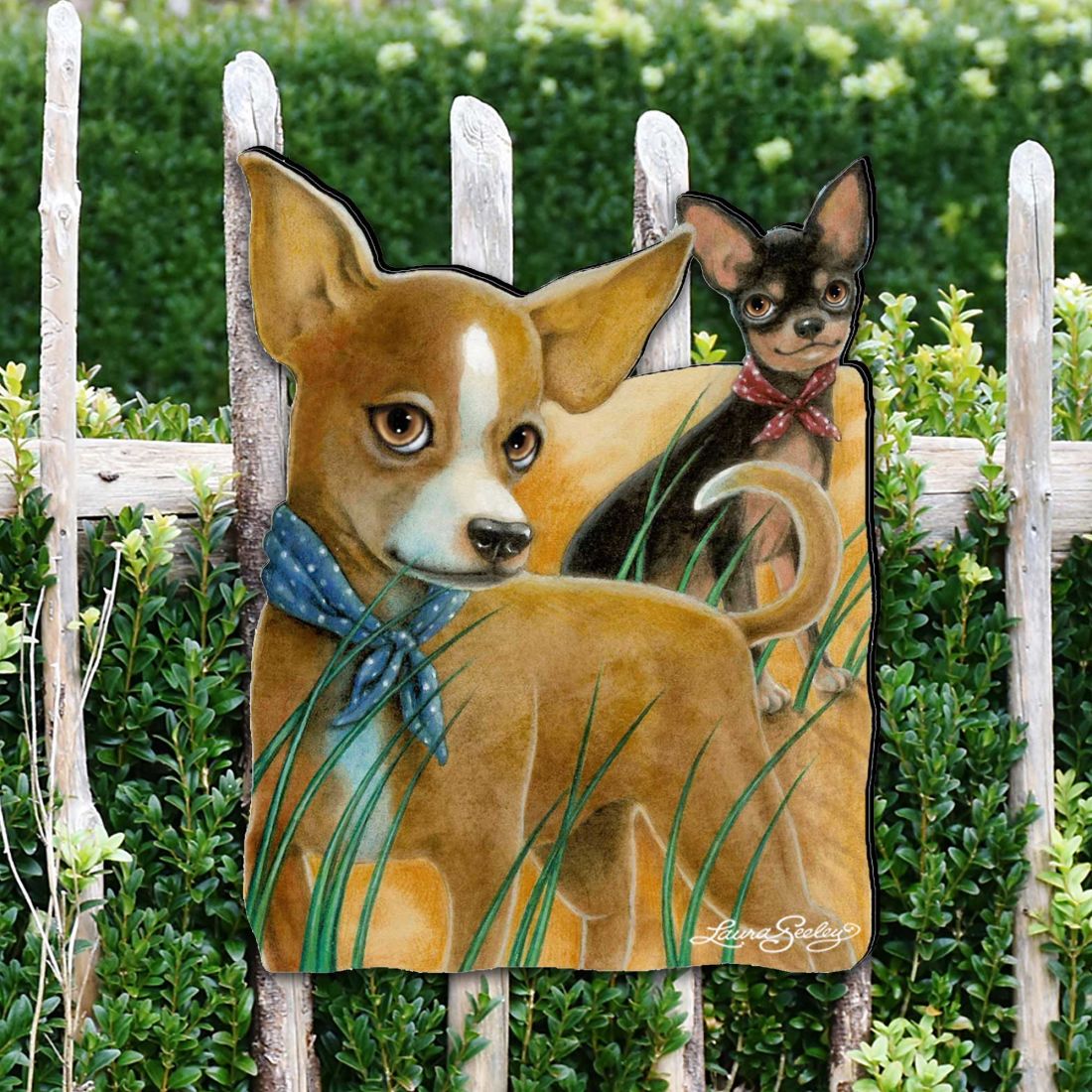 The Couple Dogs Holiday Outdoor Decor Large Ornament by Laura Seeley - Pets Dog and Cats Decor - 8511021M