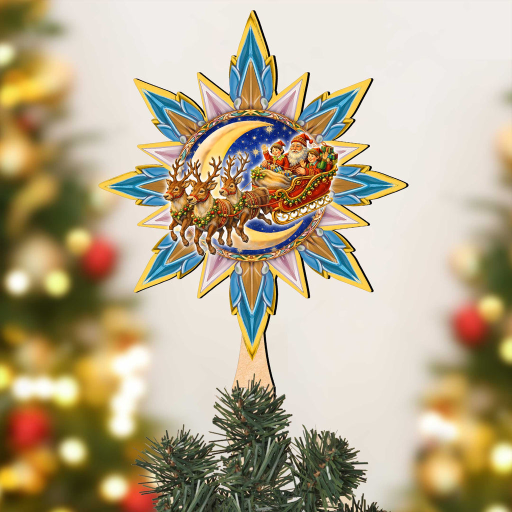 Santa’s Christmas Story Ornament Set – Santa, Reindeer & Elves – Set of 10 – 8610114-S10