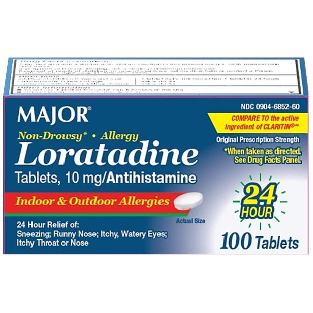 Major 24 Hour Allergy Relief Tablets, Compare To Claritin