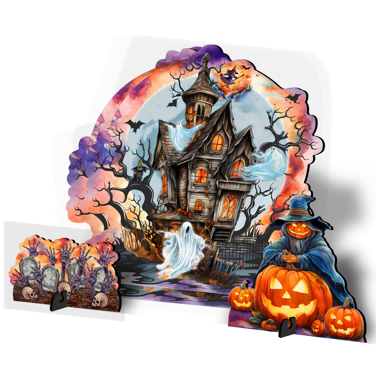 Halloween Haunted House Set of 3 Outdoor Décor Yard Décor by G. Debrekht - Halloween Décor - 8652824F-S3