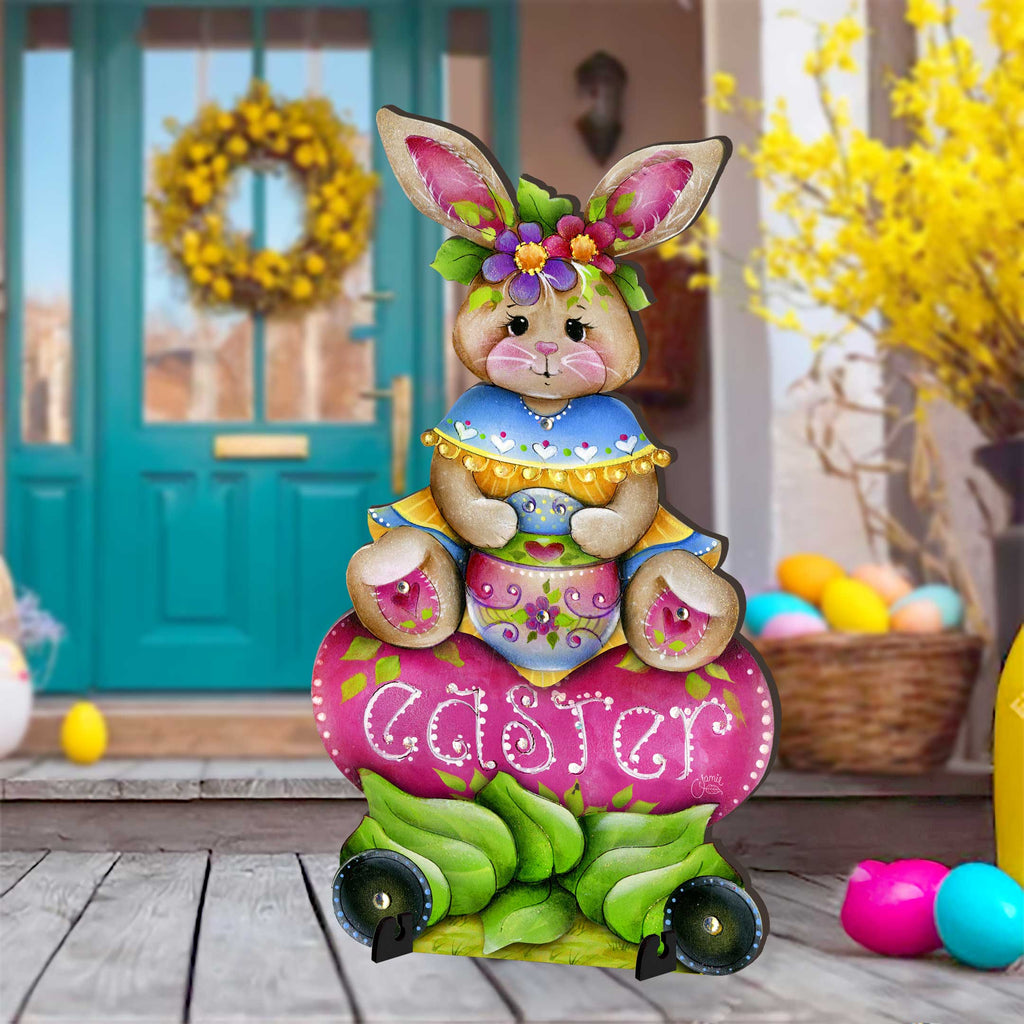 Handcrafted Easter Yard Decor - Easter Bunny Outdoor  Decoration by Jamie Mills-Price - Rustic Spring Decor - 8652826F-MP