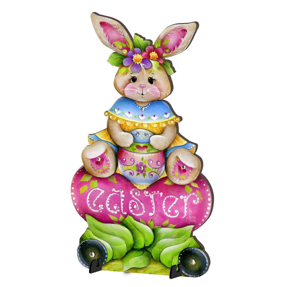 Handcrafted Easter Yard Decor - Easter Bunny Outdoor  Decoration by Jamie Mills-Price - Rustic Spring Decor - 8652826F-MP
