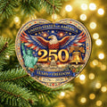USA 250 Years of Freedom Wooden Ornament – Patriotic Eagle Christmas Ornament 1776–2026 by G. DeBrekht - American Patriotic Decor – 8652897