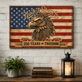 United States 250 Years of Freedom Wall Art – Patriotic Eagle American Flag Decor – Rustic USA Wall Sign - 8652876B
