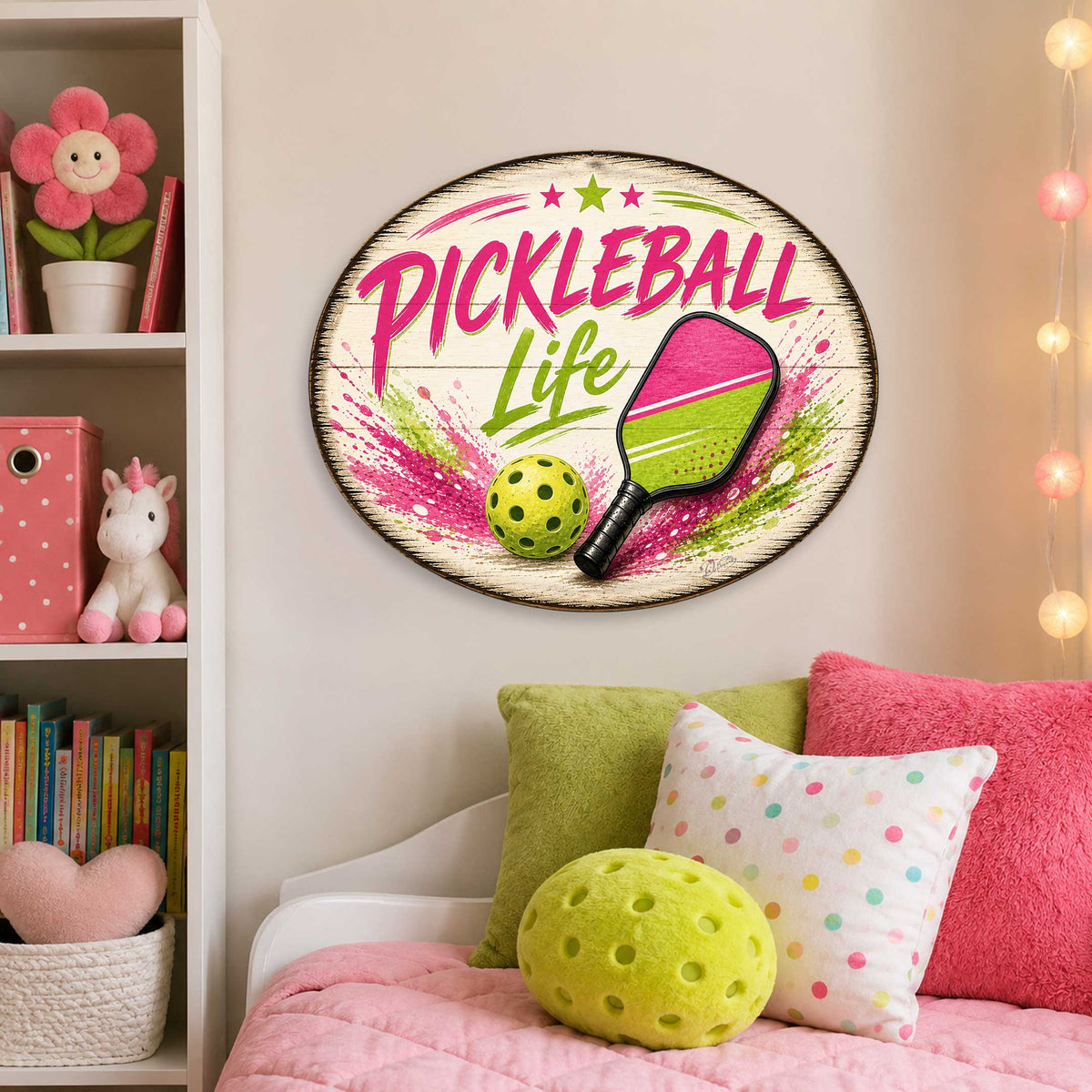 Pickleball Life Wall Decor – Rustic Pickleball Sports Sign – 22x18 Wall Art by G. Debrekht - 8652880H