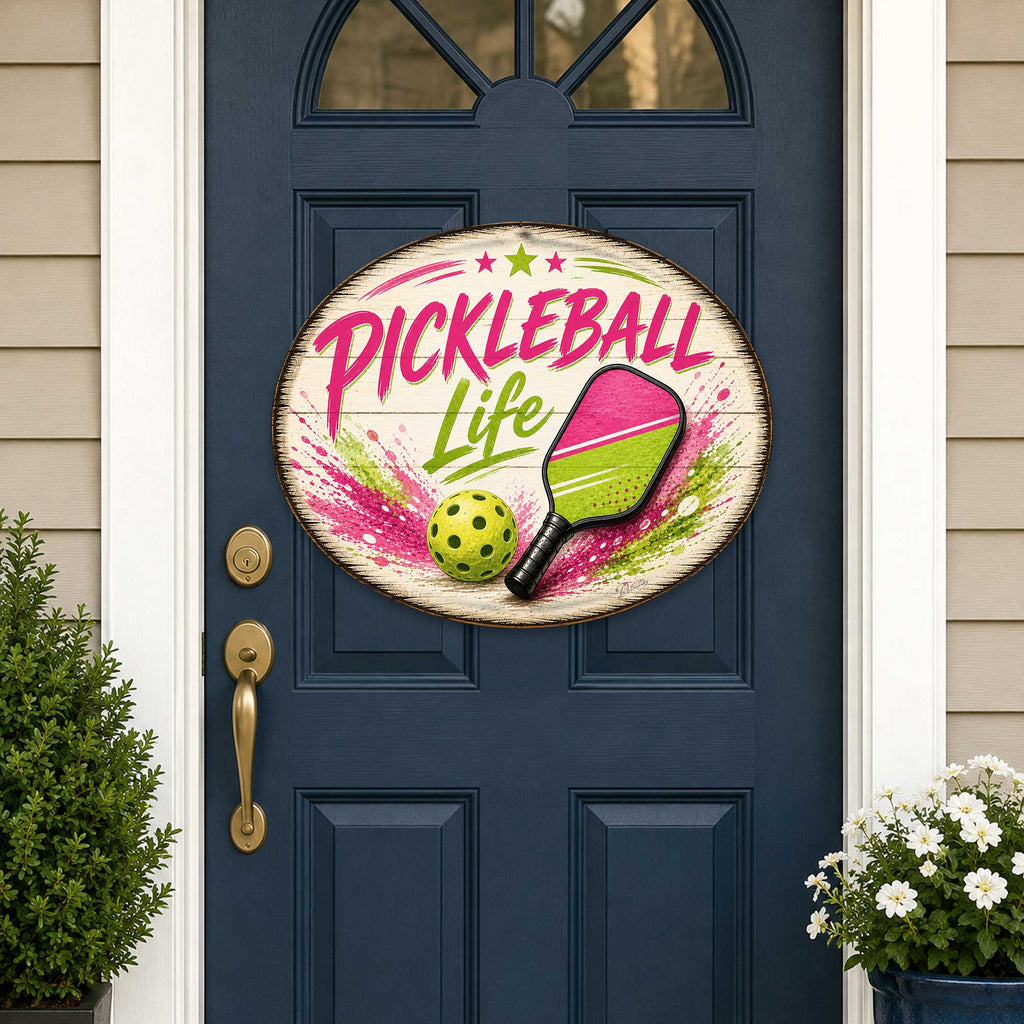 Pickleball Life Wall Decor – Rustic Pickleball Sports Sign – 22x18 Wall Art by G. Debrekht - 8652880H