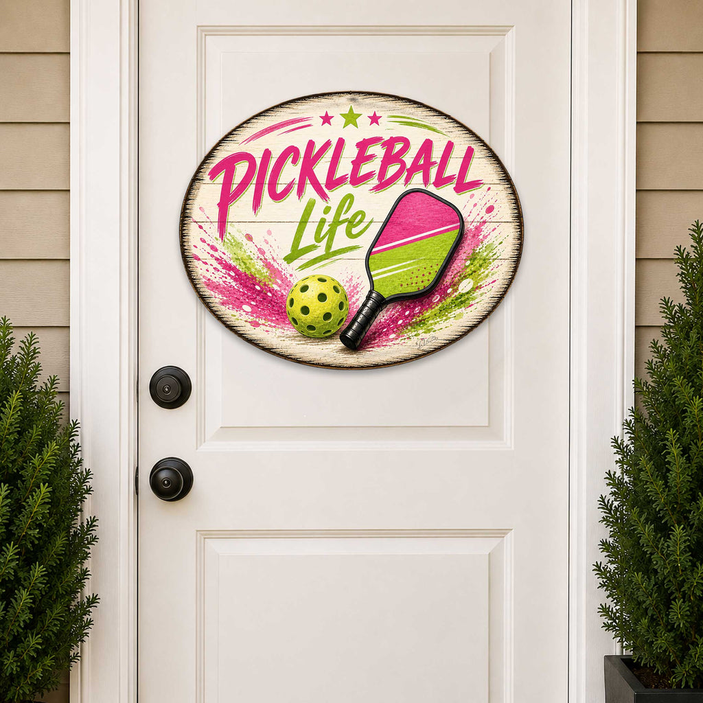 Pickleball Life Wall Decor – Rustic Pickleball Sports Sign – 22x18 Wall Art by G. Debrekht - 8652880H