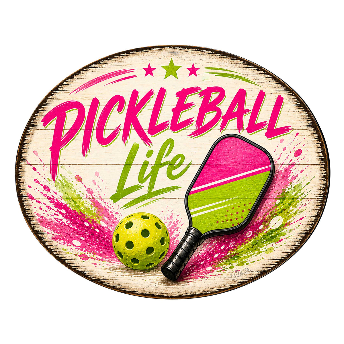 Pickleball Life Wall Decor – Rustic Pickleball Sports Sign – 22x18 Wall Art by G. Debrekht - 8652880H