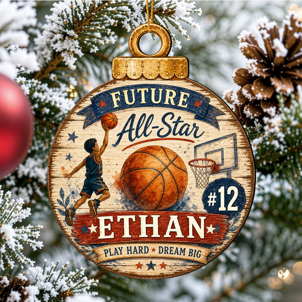 Personalized Basketball Ornament – Future All-Star Christmas Ornament – Custom Basketball Player Keepsake by G.Debrekht - 8652884