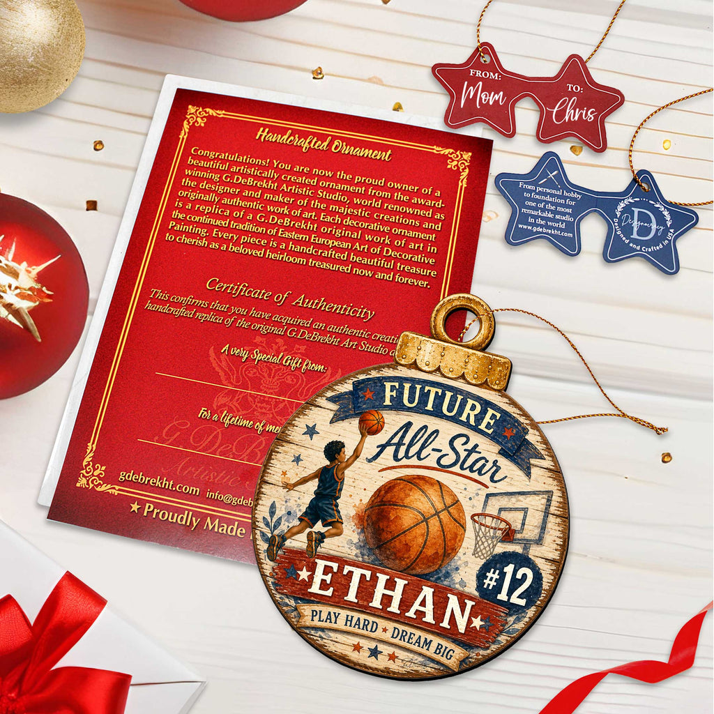 Personalized Basketball Ornament – Future All-Star Christmas Ornament – Custom Basketball Player Keepsake by G.Debrekht - 8652884