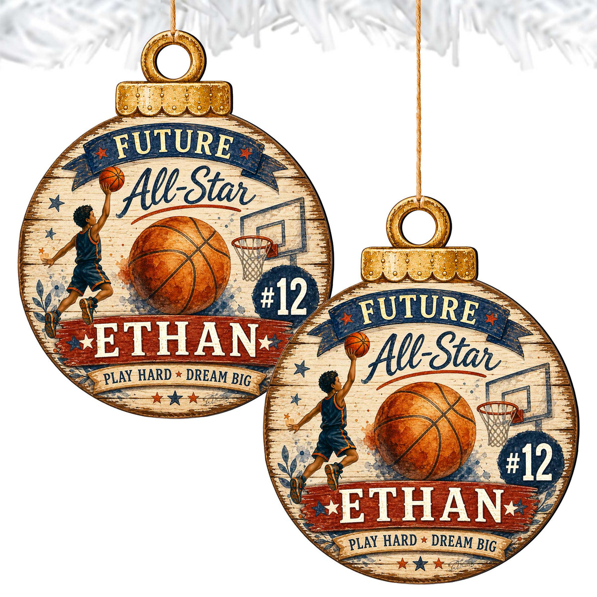Personalized Basketball Ornament – Future All-Star Christmas Ornament – Custom Basketball Player Keepsake by G.Debrekht - 8652884