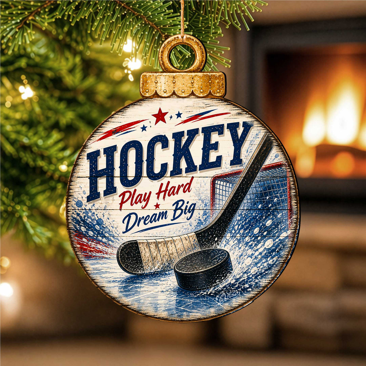 Personalized Hockey Christmas Ornament – Hockey Player Gift – Custom Sports Ornament by G.Debrekht - 8652886