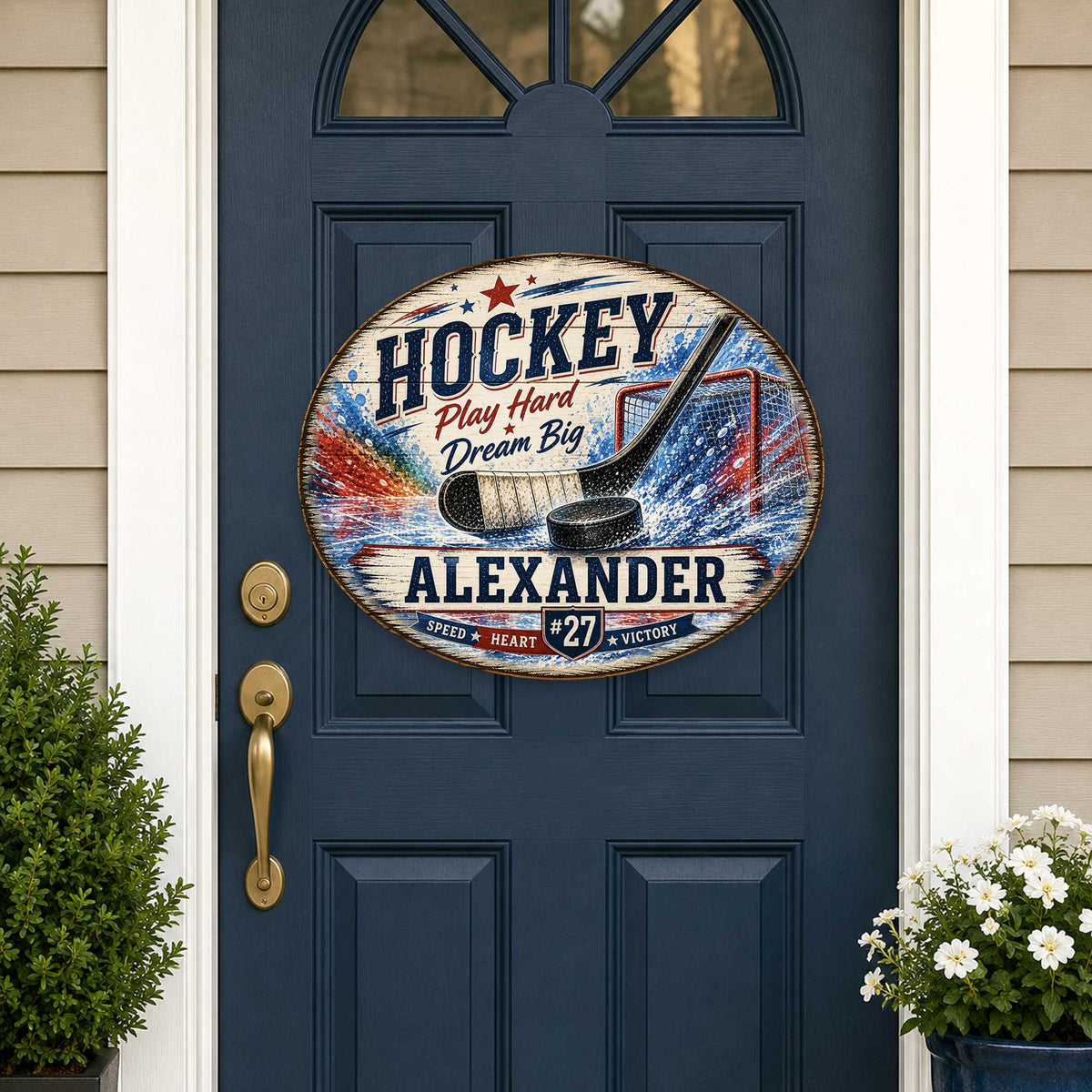 Personalized Hockey Wall Decor – Custom Hockey Name Sign – 22x18 Sports Wall Art by G. Debrekht - 8652886H