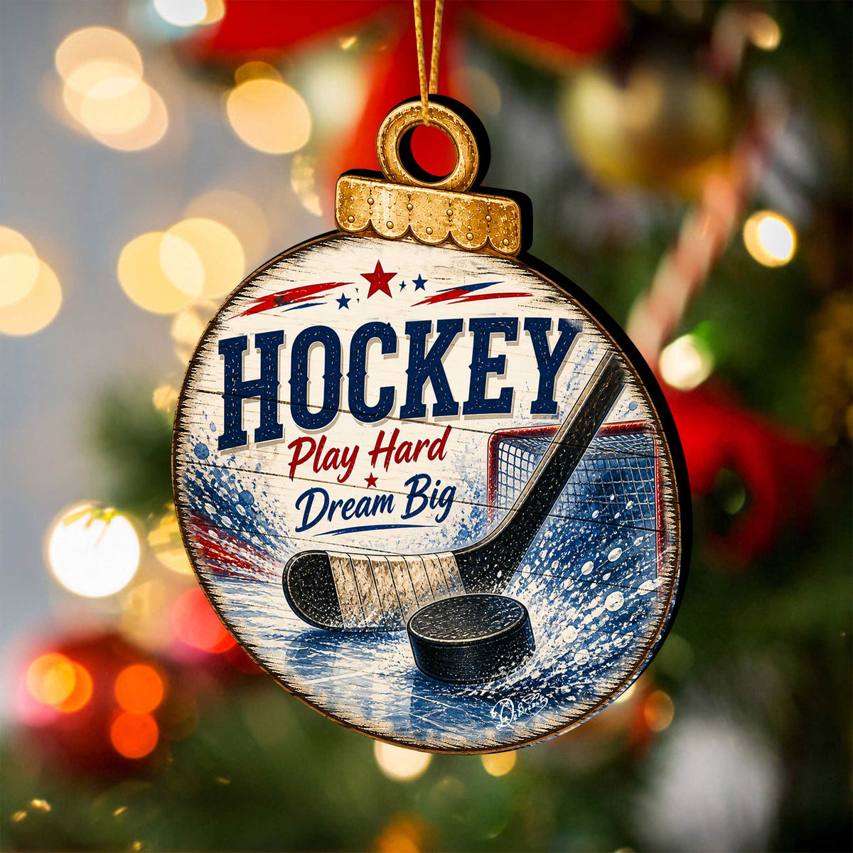 Personalized Hockey Christmas Ornament – Hockey Player Gift – Custom Sports Ornament by G.Debrekht - 8652886