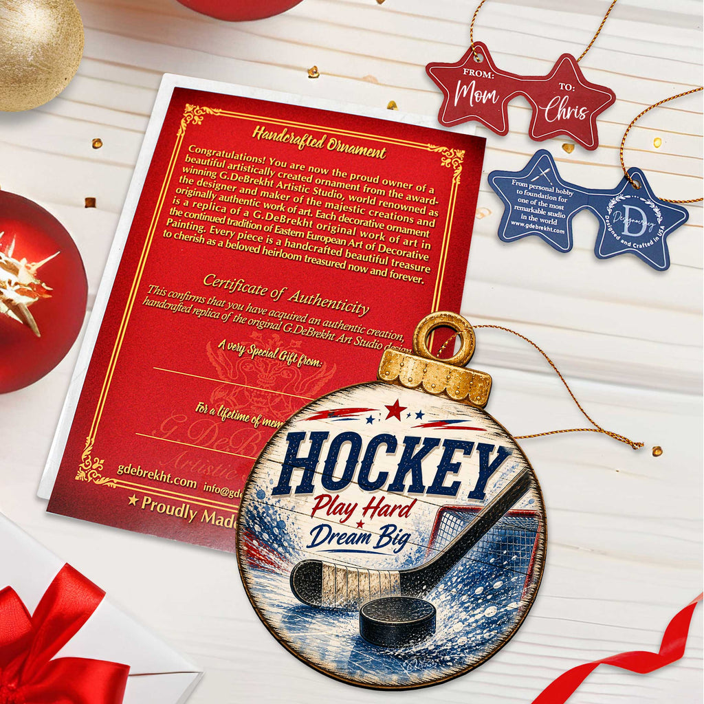 Personalized Hockey Christmas Ornament – Hockey Player Gift – Custom Sports Ornament by G.Debrekht - 8652886