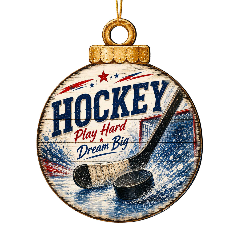 Personalized Hockey Christmas Ornament – Hockey Player Gift – Custom Sports Ornament by G.Debrekht - 8652886