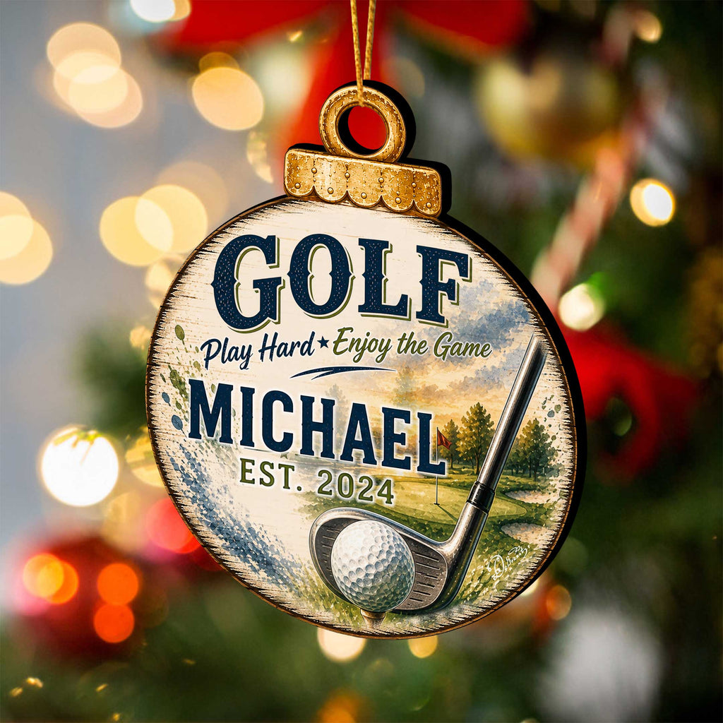 Personalized Golf Christmas Ornament – Custom Golfer Ornament – Golf Lover Gift – Golf Tree Ornament – Sports Christmas Keepsake by G.Debrekht - 8652888