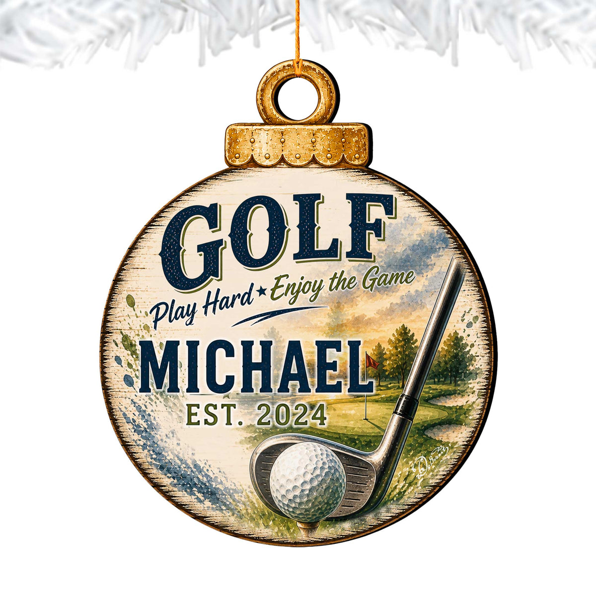 Personalized Golf Christmas Ornament – Custom Golfer Ornament – Golf Lover Gift – Golf Tree Ornament – Sports Christmas Keepsake by G.Debrekht - 8652888