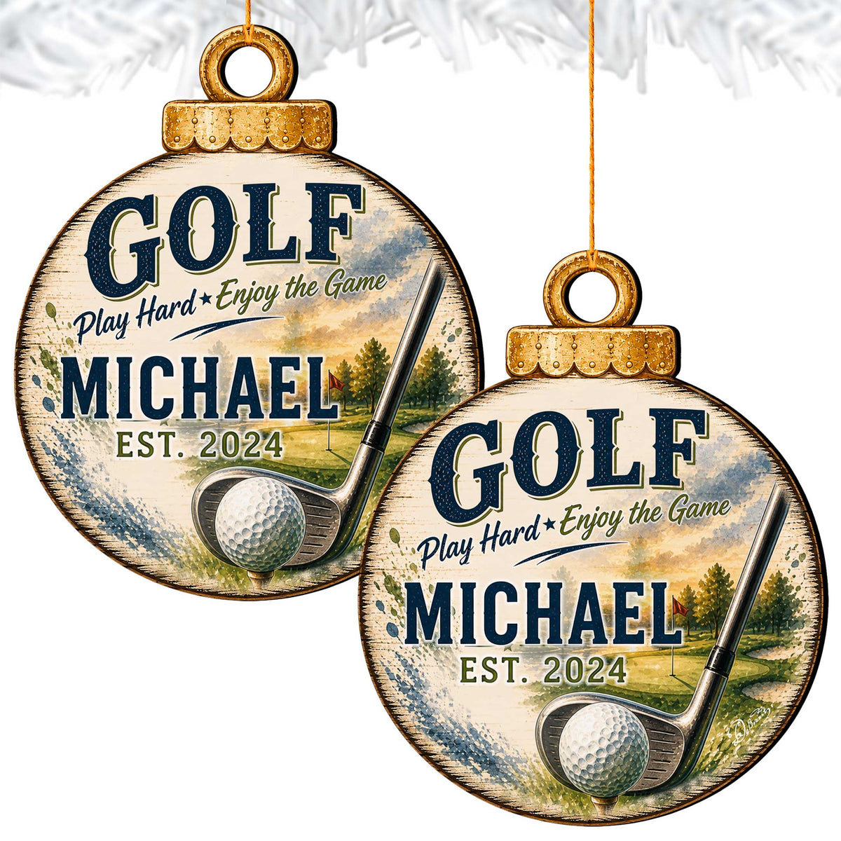Personalized Golf Christmas Ornament – Custom Golfer Ornament – Golf Lover Gift – Golf Tree Ornament – Sports Christmas Keepsake by G.Debrekht - 8652888