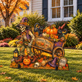 Pumpkin Treats Skeleton Cart Halloween Freestanding Outdoor Decoration by G. Debrekht – 8652907F