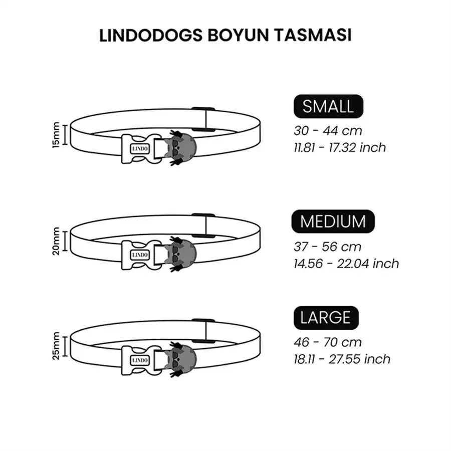 Lindo Dog Collar Adjustable Patterned Neck Strap Medium 37-56cm