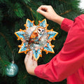 Short-eared Owl Snowflake Large Wooden Ornament by G. Debrekht - Nature Wildlife Décor - 8688434M