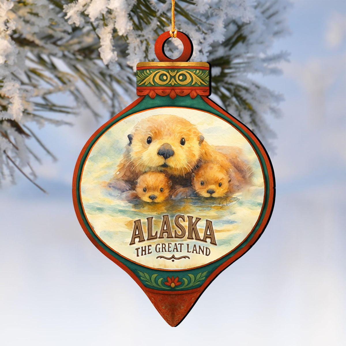 Alaska Sea Otter Wooden Ornament – Alaska Wildlife Décor by G. DeBrekht - Wildlife Holiday Décor - 8710155