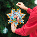 Horse Snowflake Large Wooden Ornament by G. Debrekht - Nature Wildlife Decor - 8688431M