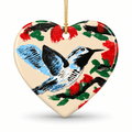 PimsArt Hummingbird Blossom Heart Christmas Ornament From Original Painting
