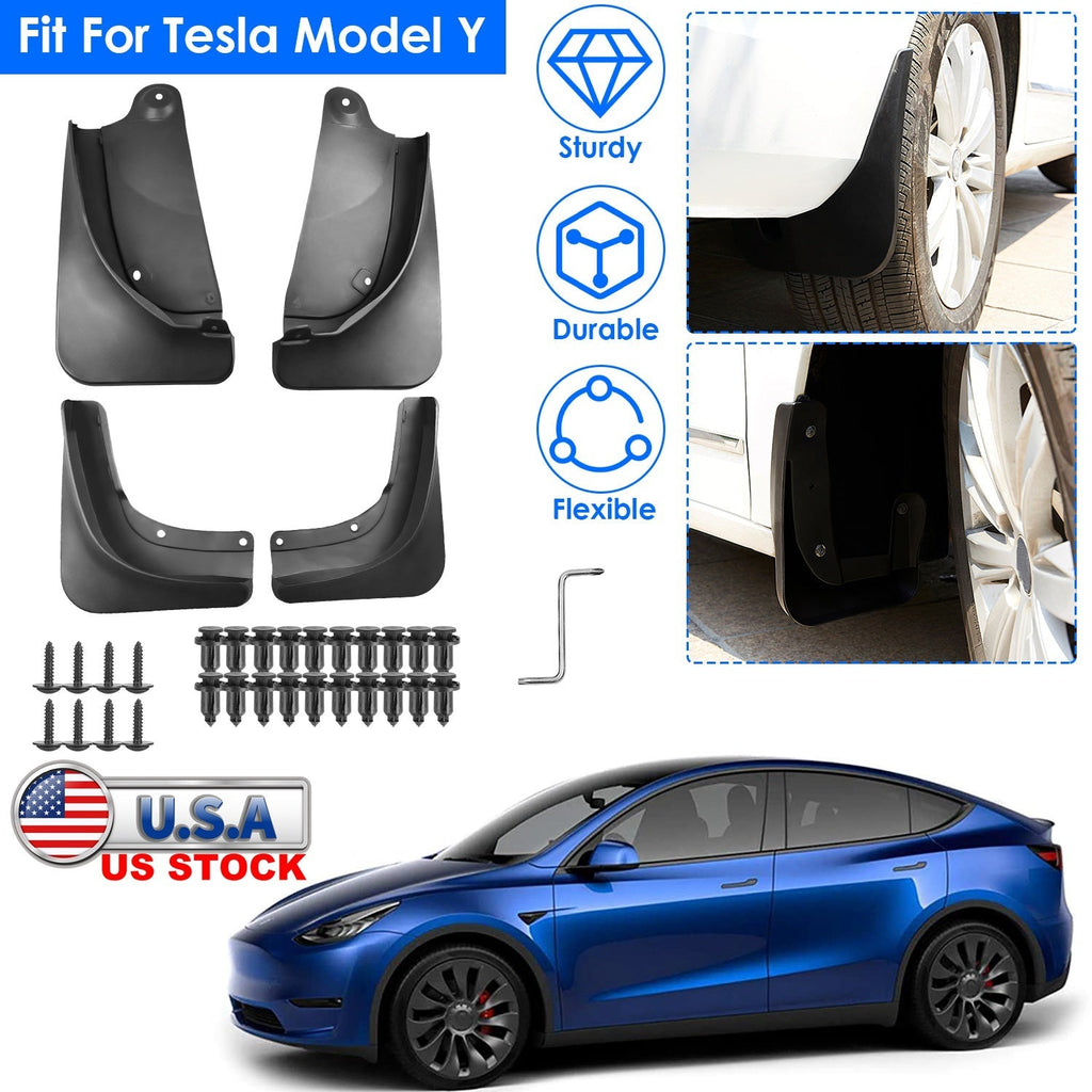 Mud Flaps Splash Guards Replacement No Drilling Splash Guards Fenders Vehicle Sediment Protection for Tesla Model Y