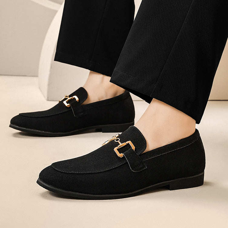 Mens Solid-Colored Glossy Casual Leather Dress Shoes For The Office