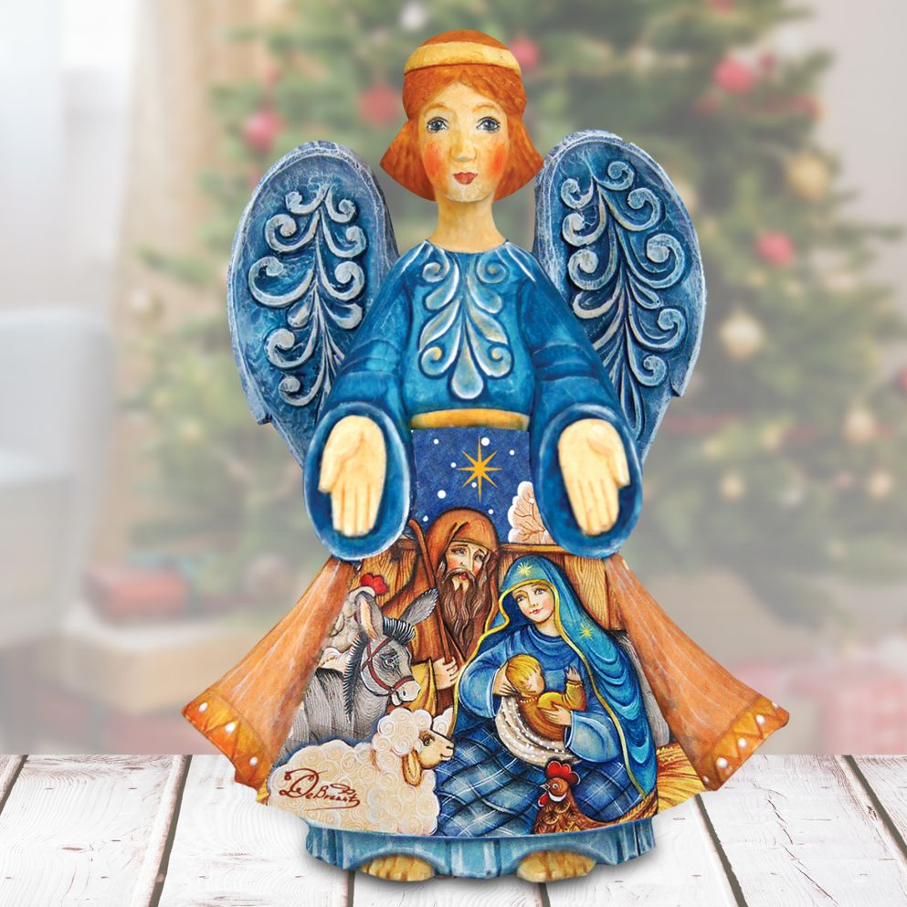 Nativity Angel Christmas Figurine by G. DeBrekht Nativity Holiday Decor - 552721