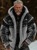 Stylish Winter Warmth Flannel 3D-Printed Hooded Zip-Up Cardigan