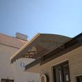 DA4734W Series Door Window Awning Made of 0.137 Inch Thick Crystal Polycarbonate Sheet in size of 47" Wide x 34" Brown Roof