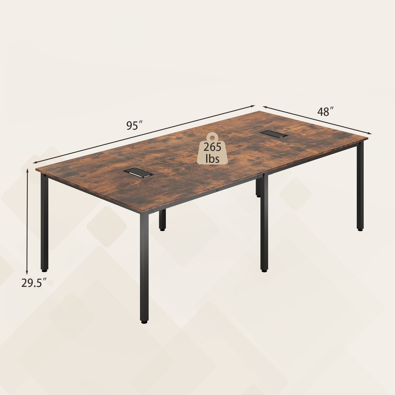 8 Feet Conference Room Table Large Meeting Table Seats up to 10 People-White