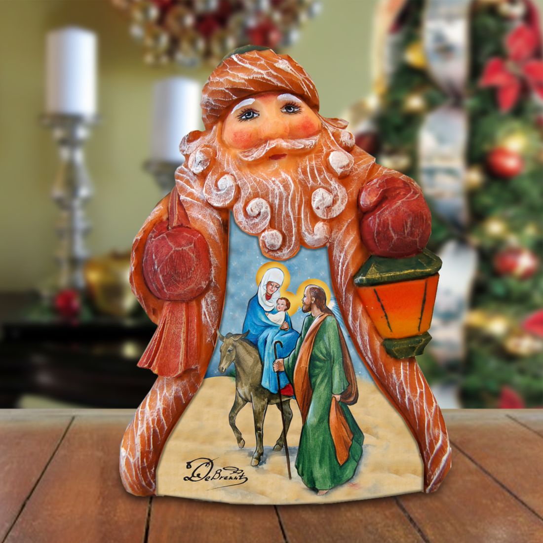 Tiny Tale Santa Nativity Handcrafted Christmas Figurine - G. DeBrekht - Christmas Santa Snowman Decor - 561614