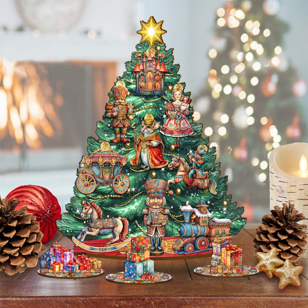 Nutcracker Christmas Tree Eco Wood Set by G.DeBrekht Christmas Decor - 8091501