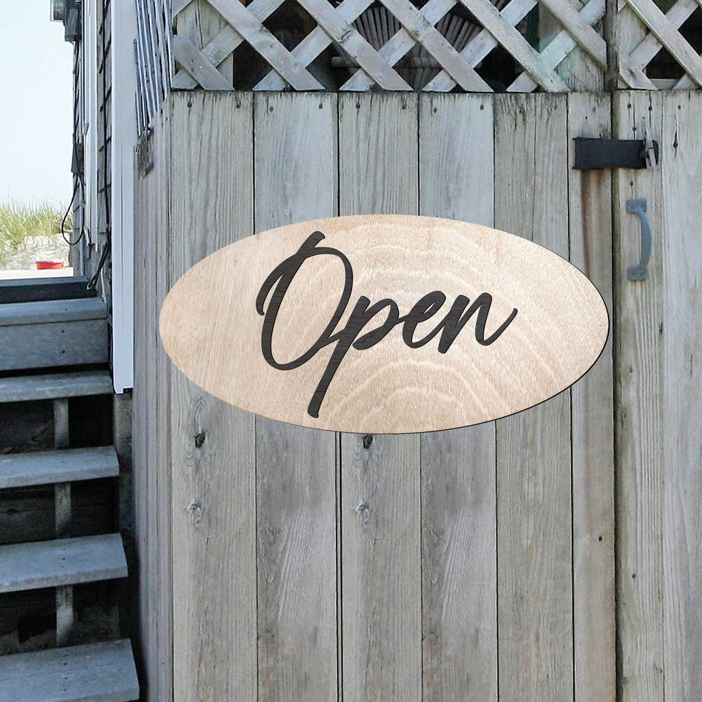 Open sign, Business sign, Made in the USA sign, Made from wood - 320325